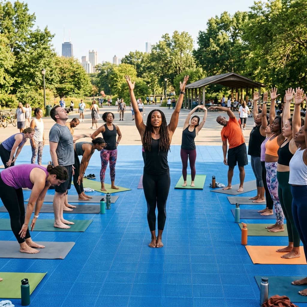 GodBody Sundays outdoor group workout, yoga, and breathwork led by athletic instructor in Decatur GA